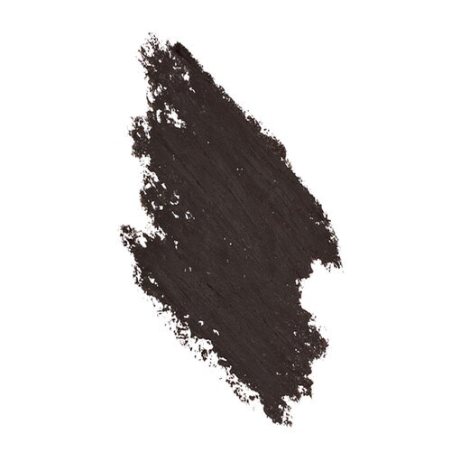 'Black Coffee' - A swatch of cool black-brown eyebrow liner scribbled on a white background